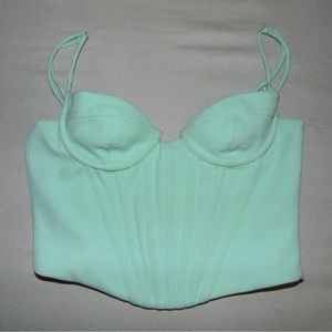Mint green corset tank top